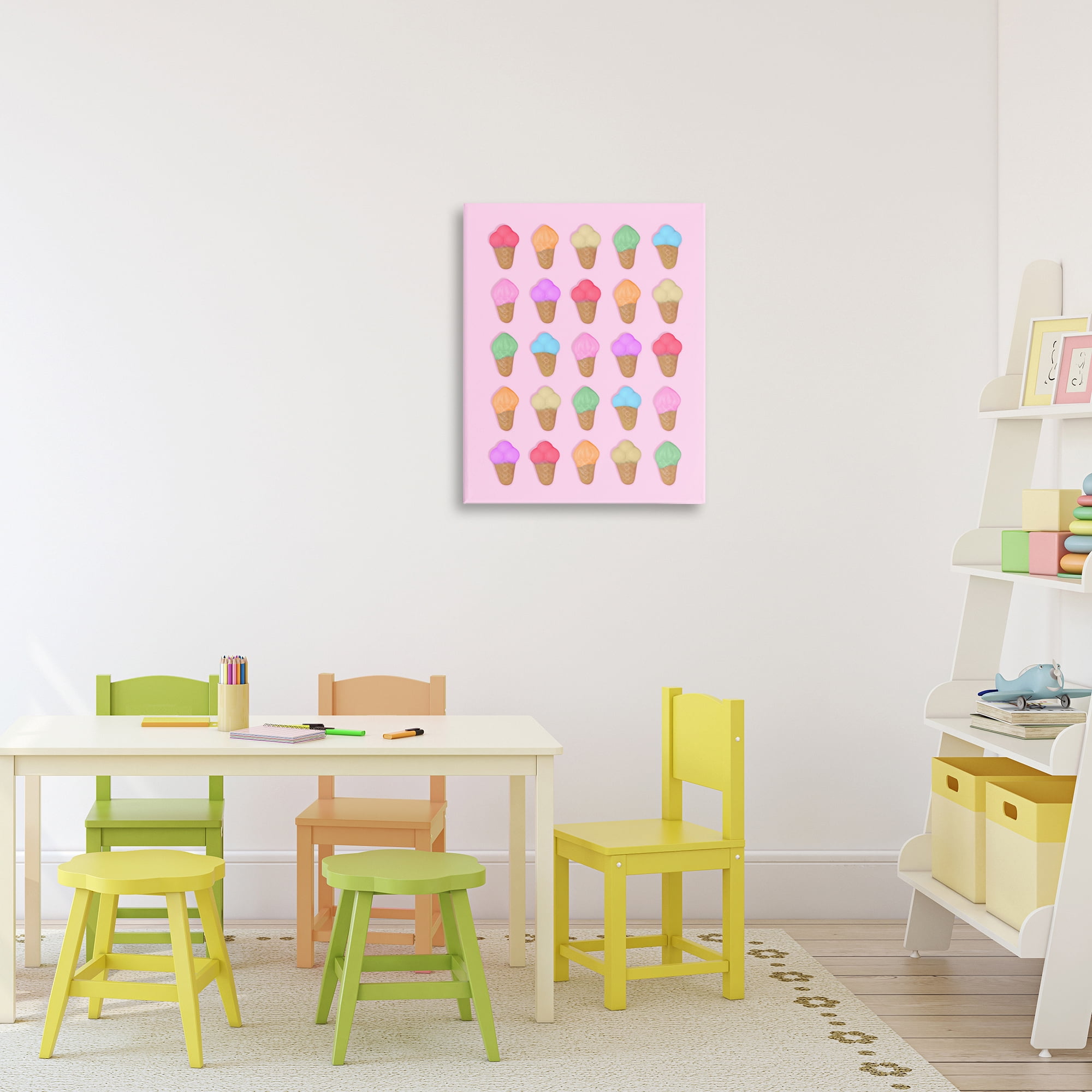 Stupell Industries Ice Cream Shaped Candies Canvas Wall Art, design by LISH Creative
