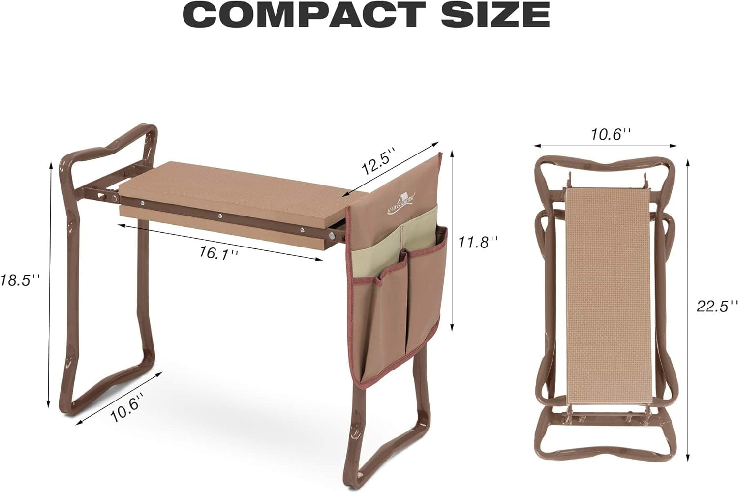 Garden Kneeler and Seat, Garden Folding  with Tool Pocket,  and Soft EVA Kneeling Pad