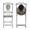 thumbnail image 3 of Alpine Corporation Patio Furniture Set with 2 Foldable Chairs and Table, Mediterranean Tile, 3 of 12