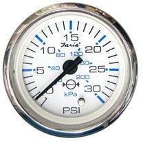 Faria 13812 Chesapeake Stainless Steel Water Pressure Gauge Kit (30 PSI) - 2", White