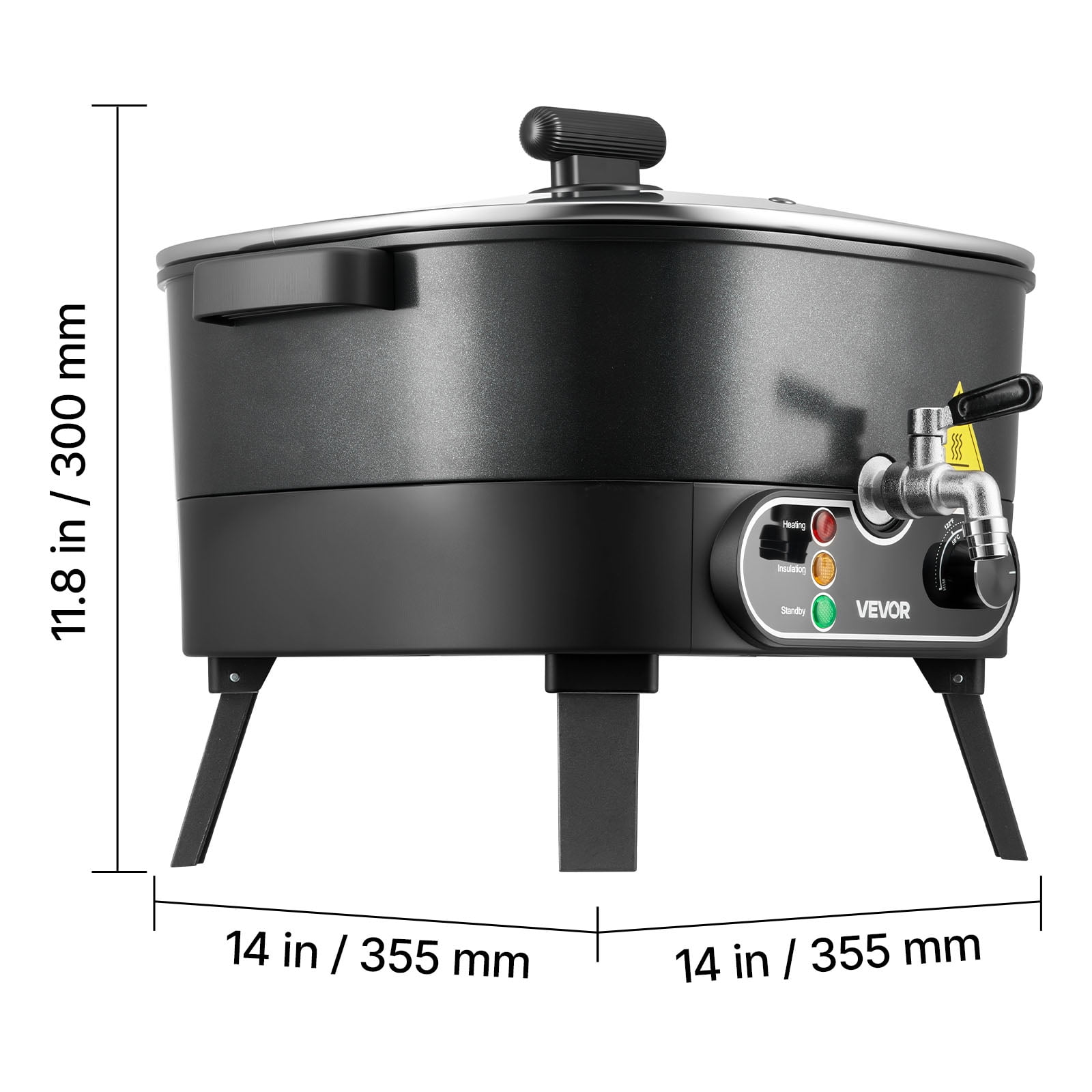 VEVOR Wax Melter for Candle Making, 6.3 Qts, Fast and Even Heating, with Easy Pour Spout and Temperature Control, Grooved Base for Non-Stick and Smooth Flow, Wax Melting Pot for Making Candles Soaps