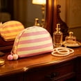 thumbnail image 6 of DefiDgd Waterproof Striped Makeup Bag,Seashell Shaped Cosmetic Bags with Zipper,Travel Beach Vacation Daily Use Essentials for Women(D), 6 of 8