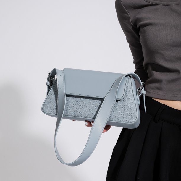 Bolso bandolera para mujer Bolso de mano de PU de diseñador de lujo para viajes de oficina (Azul) Ndcxsfigh Para Estrenar