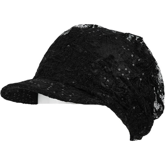 Women's Mesh Lace Flower Hat, Summer Cutout Crochet Hat, Foldable Travel Beach Cap for UV Protection