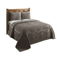 thumbnail image 5 of Better Trends 3 Piece Bedspread Set 100% Chenille Queen Bedding Set Soft and Breathable Machine Washable (Cocoa) Trevor Collection, 5 of 7