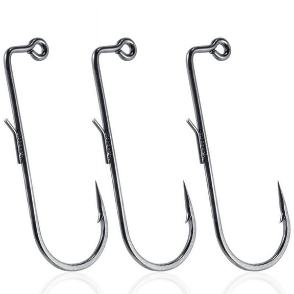 Dr.Fish 30 Pack Fishing Jig Hooks Aberdeen Fishing Hooks 90 Degree Round Bend Fishing Hooks Long Shank Hooks High Carbon Steel Fishing Jig Making Hook Supplies
