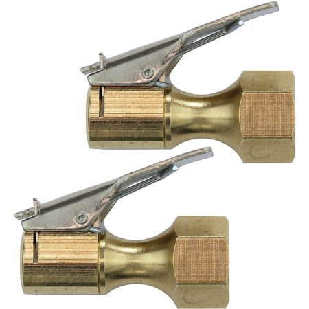 Marainbow 2Pcs Open Air Flow Straight Lock-On Air Chuck with Clip for Tire InflatorBrass Air Chuck Tire Inflating Tool