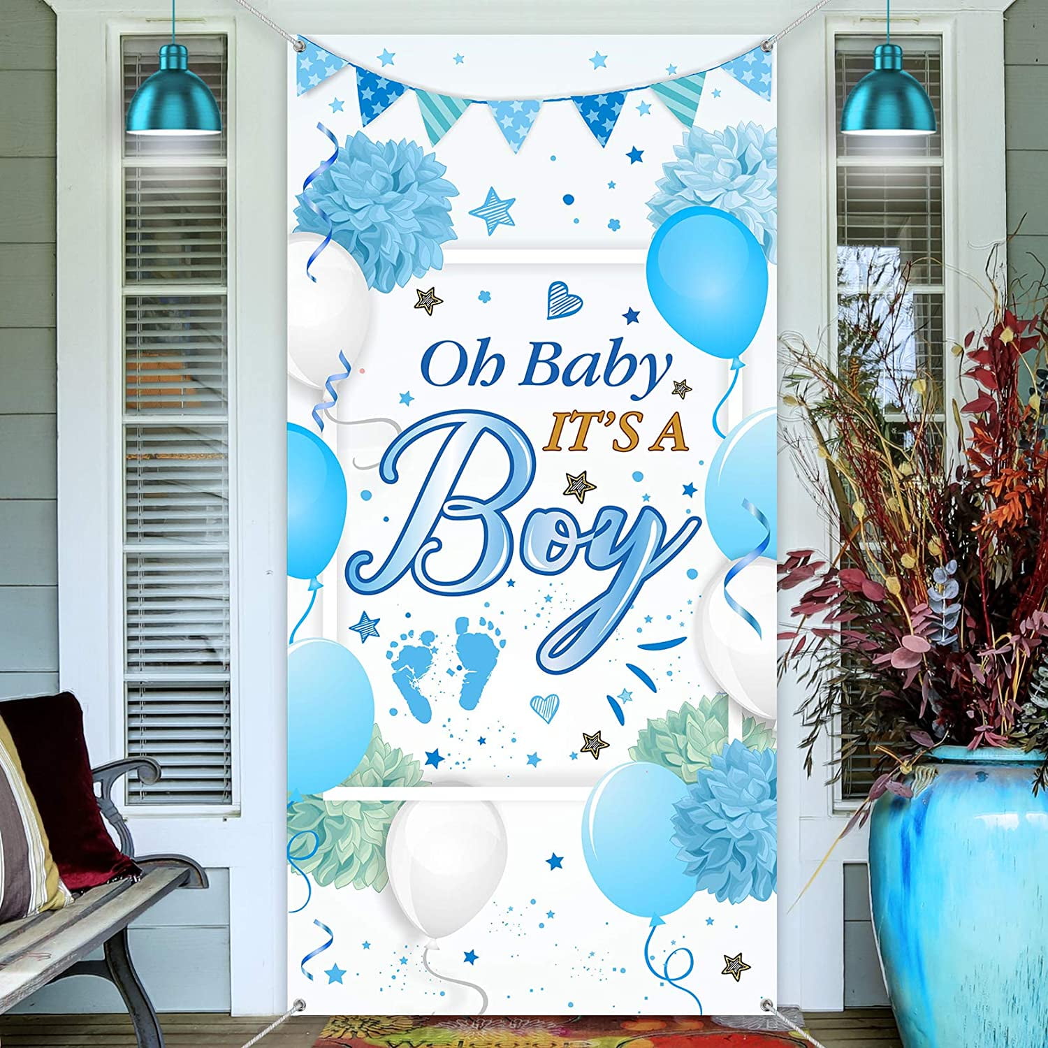 Its a Boy Baby Shower Banner Vinyl Photo Background Wall Hanging Party Decorations Backdrop HZ-1142