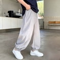 thumbnail image 5 of Bixock Sweatpants for Boys High Waist Light Weight Pants with Side Pockets Kids Solid Color Quickly Dry Loose Casual Trousers Comfortable Workout Activewear Boys Clothings Size 9-10Years, 5 of 6