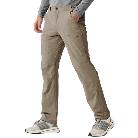 Pantalones de senderismo FREE SOLDIER para hombre, impermeables y de secado rápido, color arena