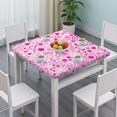 thumbnail image 3 of Pink Breast Cancer Square Fitted Tablecloth with Elastic Edge,Square Table Cover,Washable Elastic Table Cover for Home Kitchen Party Decor 34"x34", 3 of 6