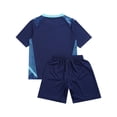 thumbnail image 4 of Sinleey Kids Boys Football Training Uniform Soccer Jersey Short Sleeve Shirts with Drawstring Mesh Dark Blue XS, 4 of 7