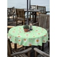 thumbnail image 2 of Outdoor Tablecloths with Umbrella Hole & Zipper, Spring Floral Daisy Round Tablecloths 60 Inch, Sage Green Elegant Pastoral Flowers Waterproof Table Cloth, Patio/Pool/Picnic Table Covers, 2 of 8