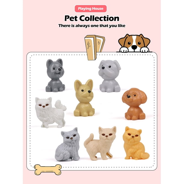 Mini Juego De Mascotas Para Casa De Muñecas – Perro Y Accesorios De Jardín En Miniatura, Adorno De ABS De 6 Cm Para Escenas Y Decoración