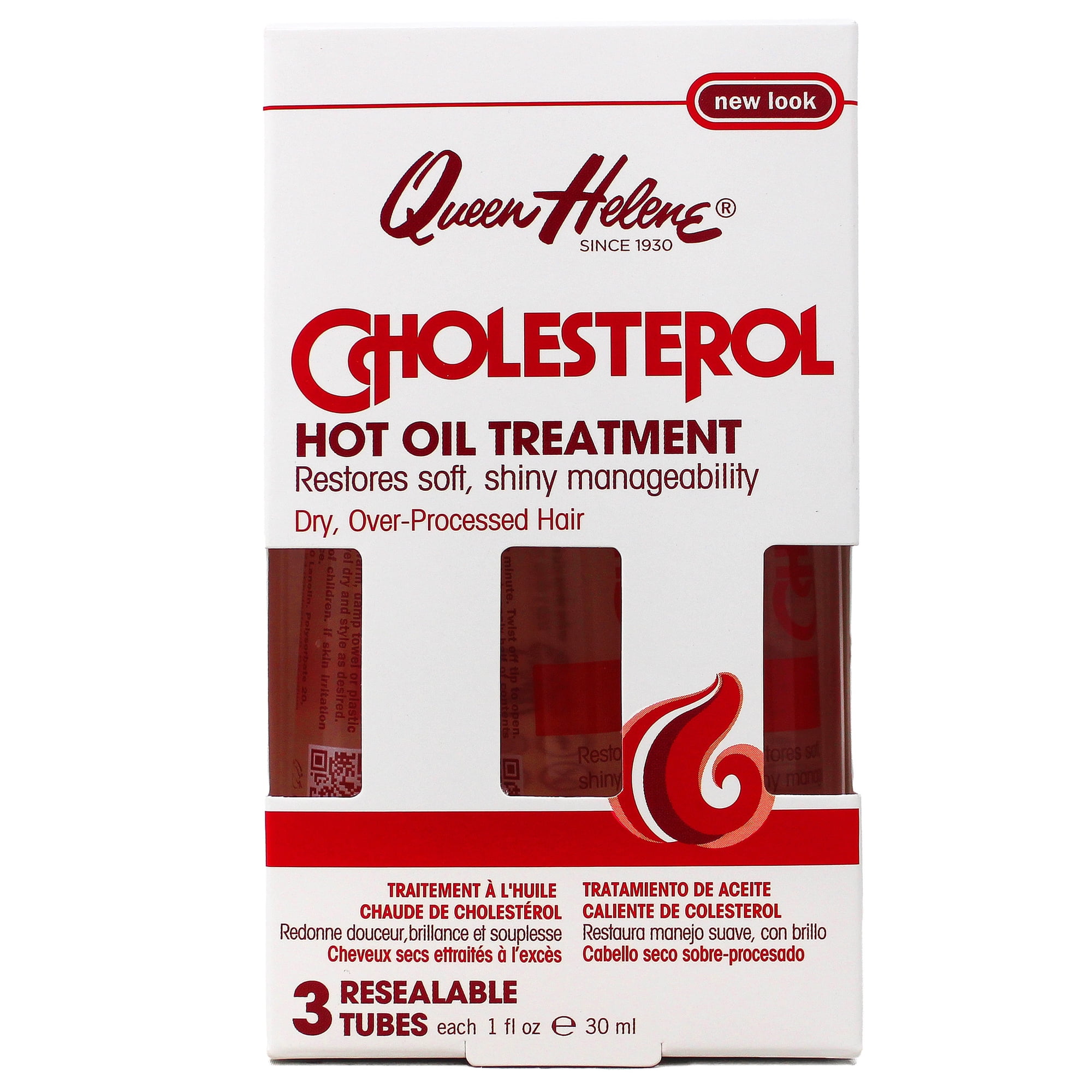 Queen Helene Cholesterol Repairing Moisturizing Hot Oil Hair Treatment, 1 fl oz, 3 Piece