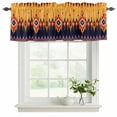 thumbnail image 2 of 2 Pack Valances for Windows, Ethnic Boho Window Valances for Living Room/Bedroom/Bathroom, Vintage Abstract Geometric Textured Light Filtering Kitchen Curtain Valance Window Treatment 42"W x18" L, 2 of 9