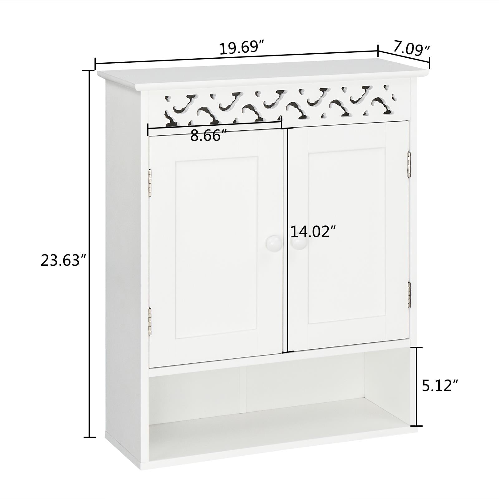 Ktaxon Wooden Bathroom Wall Medicine Cabinet, Adjustable Shelf, White Finish