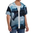 thumbnail image 2 of KLL Blue Thunder Storm Dragon Print Men's Shirt Short Sleeve Button Down Summer Cuba Beach Shirts- 4X-Large, 2 of 5