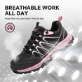 thumbnail image 5 of SPIEZ® Composite Toe Non Slip Safety Shoes for Women,EN ISO 20345 Standard Oil-Resistant Work Shoes,Breathable Lightweight Safety Sneaker for Work & Daily Wear-Black Pink,Size 8 Women, 5 of 11