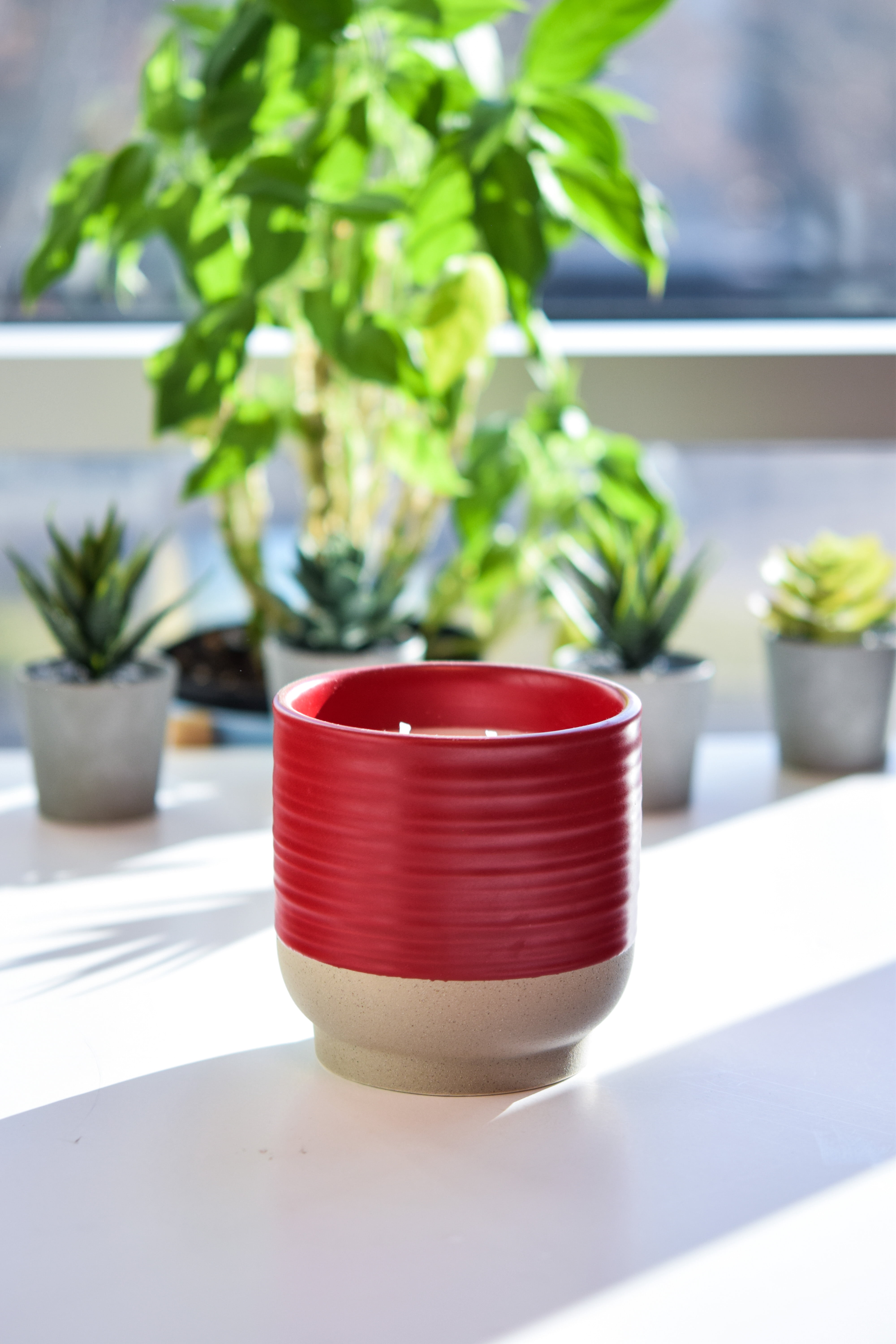 Better Homes & Gardens Red Lava Citrus 16oz Scented 2-Wick Stoneware Candle