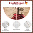 thumbnail image 4 of Kdxio Vintage Rose Botanical Art Print Christmas Tree Skirt Christmas Xmas Tree Skirts Mat for New Year Holiday Christmas Party Decorations-30", 4 of 7