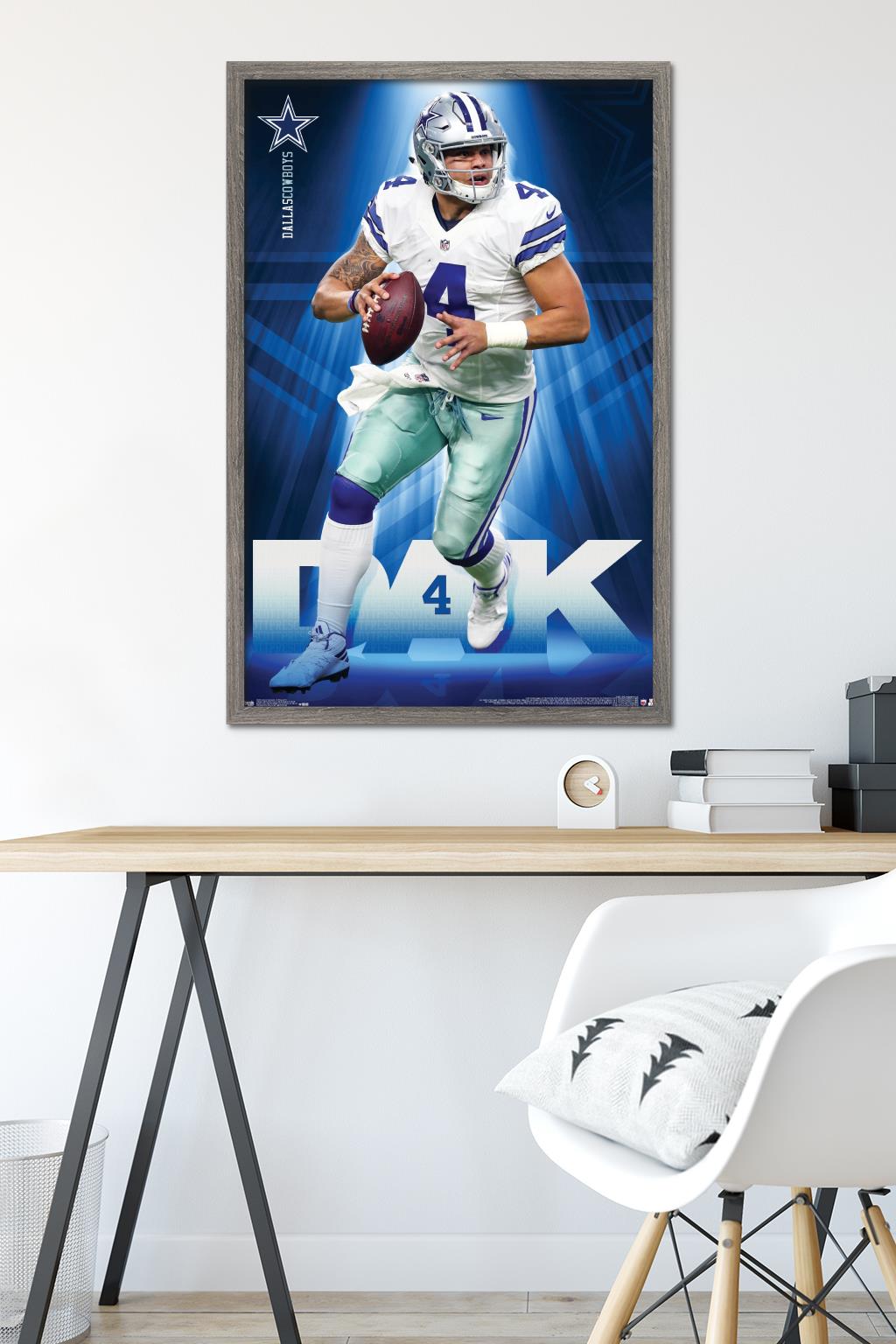 NFL Dallas Cowboys - Dak Prescott 17 Wall Poster, 22.375" x 34", Framed