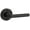 Black, variant on Baldwin Reserve HDTUBRCRR150 Half Dummy Handleset Right Hand Tube Lever and Contemporary Round Rose Satin Nickel Finish