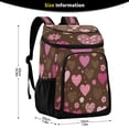 thumbnail image 2 of Backpack Cooler lunch bag 36 Can Capacity Insulated Bag for Camping, Beach, Hiking & Travel Pink and Brown Hearts Pattern, 2 of 7