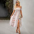 thumbnail image 3 of Uniexcosm Women's Midi Dress Short Sleeve Floral Boho Beach Maxi Dresses, 3 of 7
