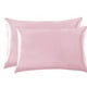 thumbnail image 1 of Funda de almohada de satén de lujo: funda de almohada de satén estándar con cremallera, rosa claro (paquete de 2) 20 x 26 pulgadas Sincero Electrónica, 1 of 5