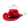 thumbnail image 3 of Chapeau de Cowboy Confortable pour l'Été, Chapeau d'Ombrage pour la Pêche, le Voyage, la Randonnée, Rouge, 3 of 8