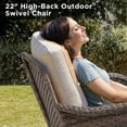 thumbnail image 4 of Unnifurnzi Outdoor Swivel Rocker Patio Chairs-High Back Outdoor Rocking Chairs Set of 2 All Weather Wicker Patio Chairs for Porch Balcony Deck-Brown/Beige, 4 of 7