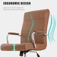 thumbnail image 4 of Modern Office Desk Chair, Conference Room Chairs, High Back Ergonomic Home ofiice Chair, Adjustable Height Swivel Executive Computer Chair with Padded Seat and Armrest (Brown), 4 of 9