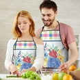 thumbnail image 4 of Women Men Adjustable Bib Apron with Pockets Pioneer Colorful Floral Cooking Kitchen Aprons, 4 of 7