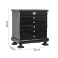 thumbnail image 5 of Handcrafted Wooden Jewelry Box Organizer Wood 6 Layers Case With 5 Drawers-Black, 5 of 7