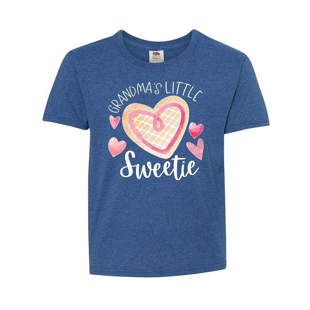Grandma's Little Sweetie with Pink Heart Cookie Youth T-Shirt - Walmart ...