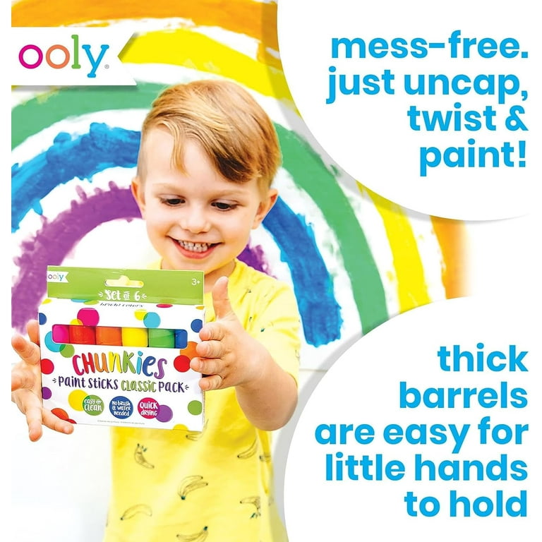 Ooly Chunkies Twistable Tempera Paint Sticks For Kids, No Mess Kids Art  Supplies for Kids 4-6, Mess Free Coloring for Toddlers, Classroom Supplies  for