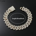 thumbnail image 4 of 14mm Hip Hop Shiny Cuban Link Chain Bracelets Women Men Gold Color Rhinestone Iced Out Chain Bracelets Punk Wristband Jewelry QHY, 4 of 7