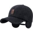 thumbnail image 3 of Winter Baseball Cap for Men, Adjustable Warm Outdoor Sport Golf Cap Hats Dad Caps Earflaps Thicken 55-60CM, 3 of 10