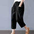 thumbnail image 4 of Pantalon Décontracté d'Été pour Femmes en Coton et Lin avec Poches, 4 of 8