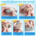 thumbnail image 6 of Aorsher 3 in 1 Electric Nail Clipper with LED Light, 2 Speeds Electric Nail Trimmer with Nail Clip Storage, USB Rechargeable Automatic Nail Clipper for Seniors and Adults, Bass Working, 6 of 8
