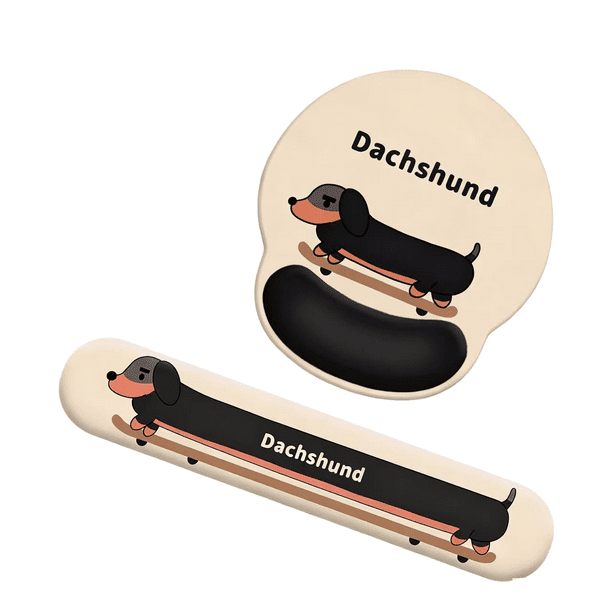 Set de alfombrilla de ratón y alfombrilla de teclado para reposamuñecas Dachshund