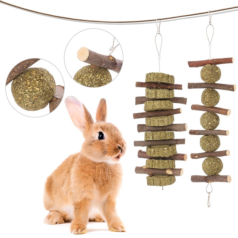 Bunny Chew Toys for Teeth Molar Rabbit Toys Natural Organic Apple Sticks fo