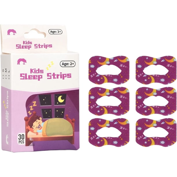Cinta para Dormir Niños, Cinta Bucal con Diseño Anti-Ronquidos Tiras para Dormir para Dejar de Roncar Reducción de la Respiración Bucal Tira Nasal para Aliviar los Ronquidos (30 piezas)