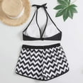 thumbnail image 4 of Women's Bathing Suits Zigzag Printing Swim Bottoms Halter Bikini Two Piece Swimsuits L, 4 of 8