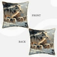 thumbnail image 3 of Xecao Wolf Family Winter Wonderland Print Soft Velvet Decorative Throw Pillow Covers, Square Cushion Cases for Bed, Sofa, Living Room, Car, and Indoor Outdoor Use-18"x18", 3 of 8
