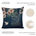 thumbnail image 4 of Bird cage flowerslinen toss pillowcase decoration pillowcase gifting preferred 24x24 inch cushion cover sofa pillowcase sofa bedroom living room car, 4 of 8