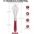 thumbnail image 3 of U-Taste Balloon Whisk for Cooking: 18/10 Stainless Steel Kitchen Wire Whisk, Medium Heavy Duty Egg Beater, Manual Baking Mixing Tool with 8 High Flex Wires for Stirring, Blending Sauce (Medium, Red), 3 of 10