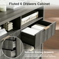 thumbnail image 6 of OAKHAM 6 Drawer Dresser, Fluted Wide Chest of Drawers for Bedroom Living Room, Midnight Oak, 6 of 7