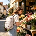 thumbnail image 5 of Tarmeek Corduroy Mini Backpack Cute Floral Daypack with Strawberry Print Bag, Small Backpack for Daily Travel Shopping Commute, Lightweight Adjustable Straps, 5 of 7